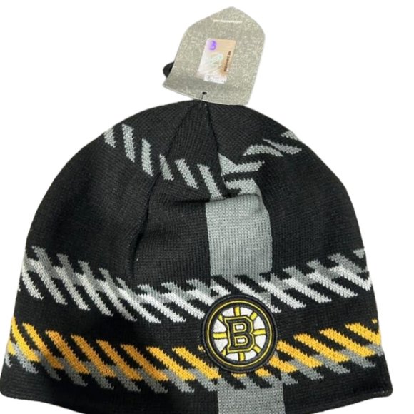 BOSTON BRUINS '47 CUFFLESS KNIT BEANIE HAT WINTER CAP OLD TIME HOCKEY NHL NEW - Picture 6 of 6